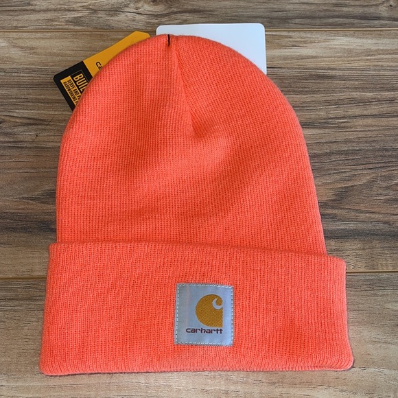 Carhartt Knit Flourescent Orange Hunting Toboggan New - Picture 4 of 4